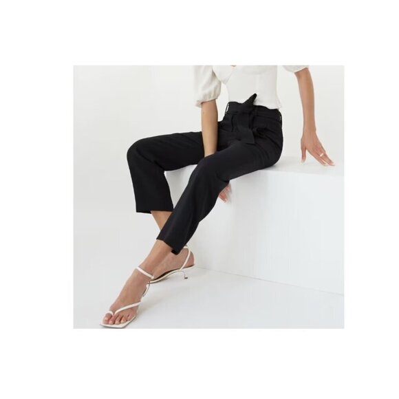 Wilfred tie-front High-waisted Business/Office Removeable Belted Trouser Pant - Picture 1 of 10